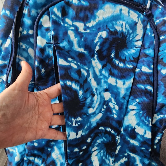 Lands\' End Tech Pack  XL Backpack in Deep Sea Navy Tie Dye Swirl, NWOT main image 16